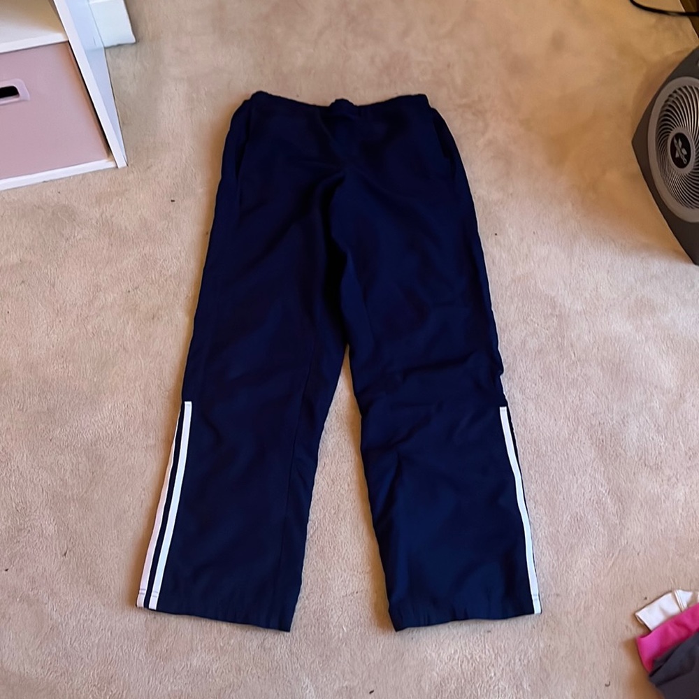 Navy blue adidas track pants